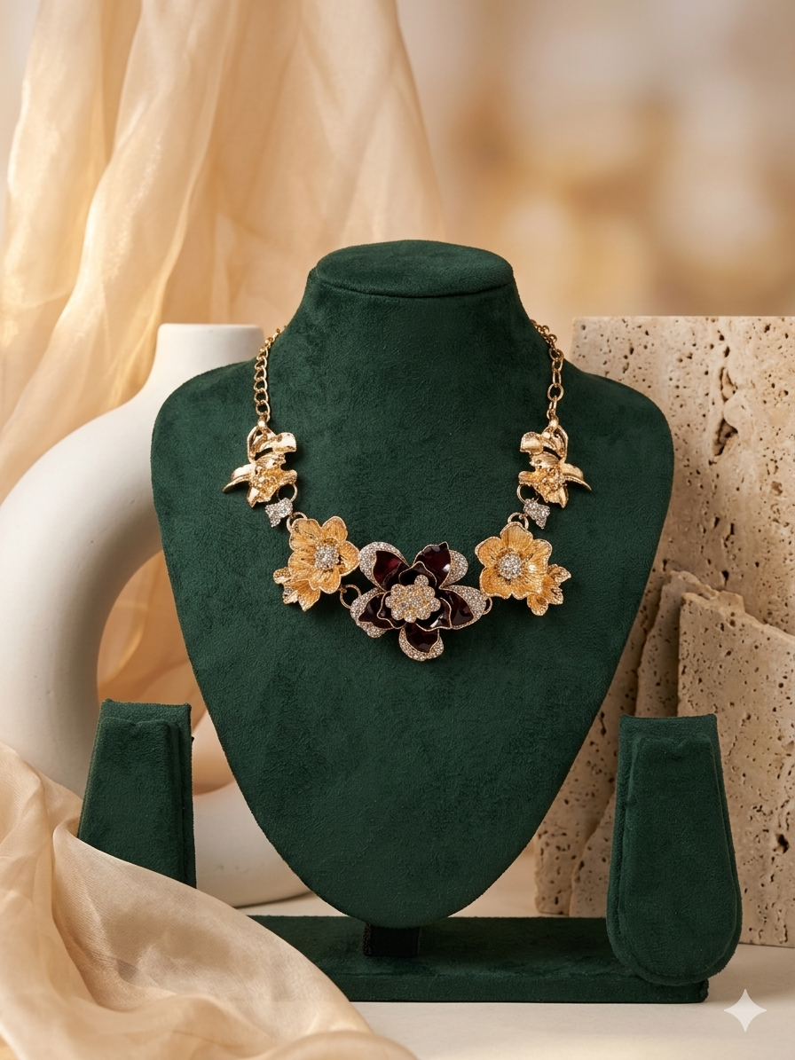 Ruby Centre Piece Necklace Set