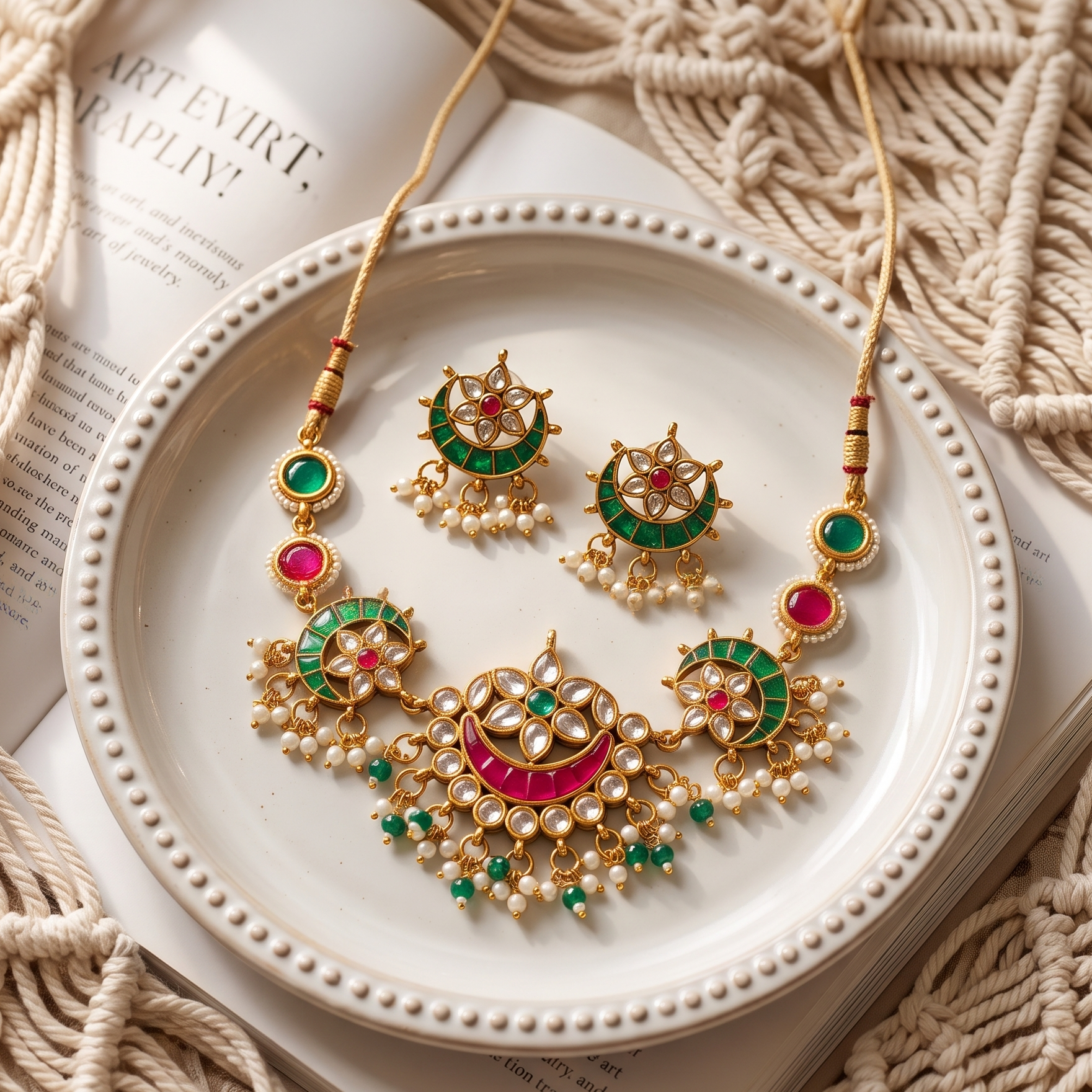 Mayurika Chand Kundan Necklace Set