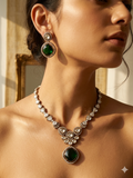 Emerald Noir Cut Kundan Necklace Set