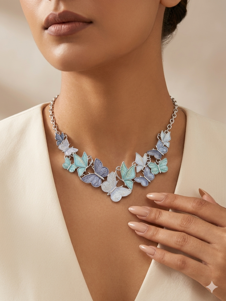 Flutter Wing Statement Necklace Set