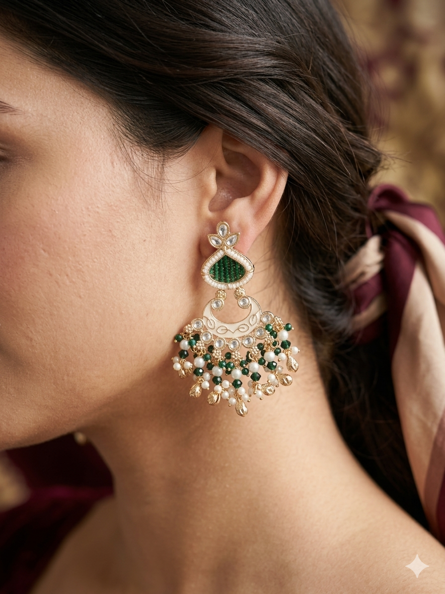 Crescent Drop Pearl Earrings