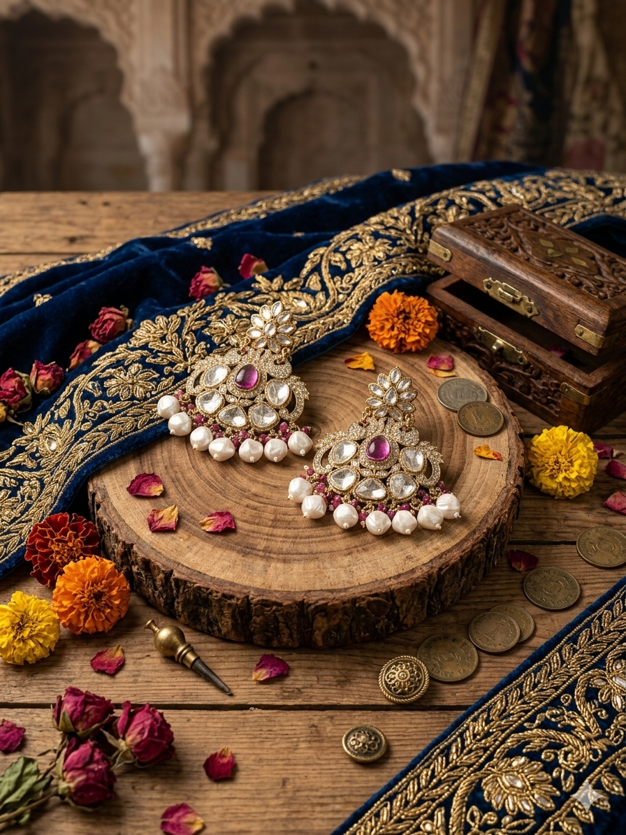 Royal Ruby Kundan Earrings