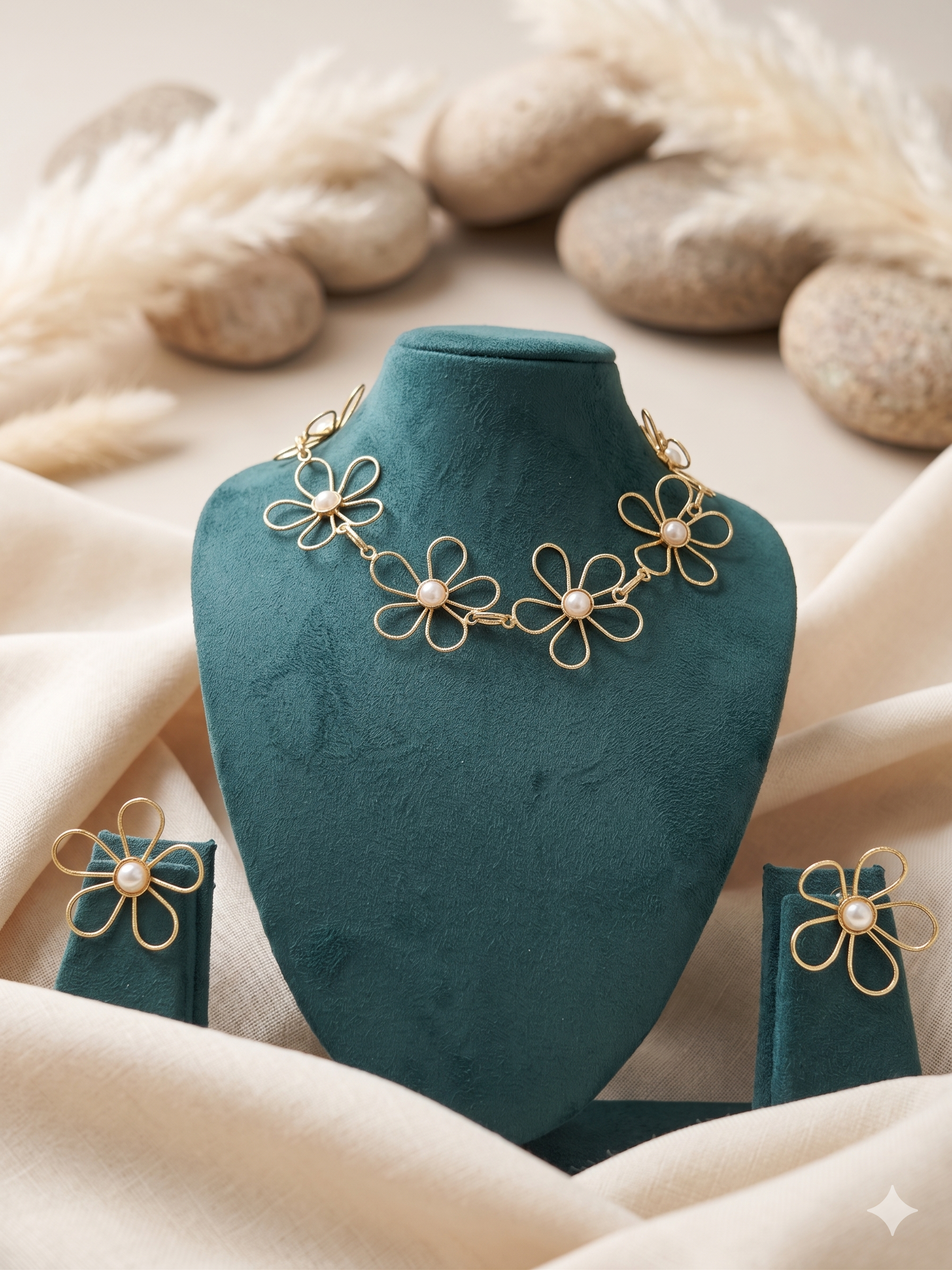 Daisy Pearl Necklace Set