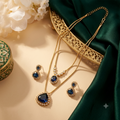 Sapphire Elegance Layered Necklace Set
