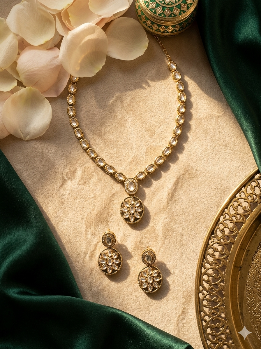 Padma Polki Kundan Necklace Set