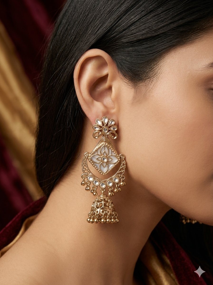Antique Jhumka Drop Earrings