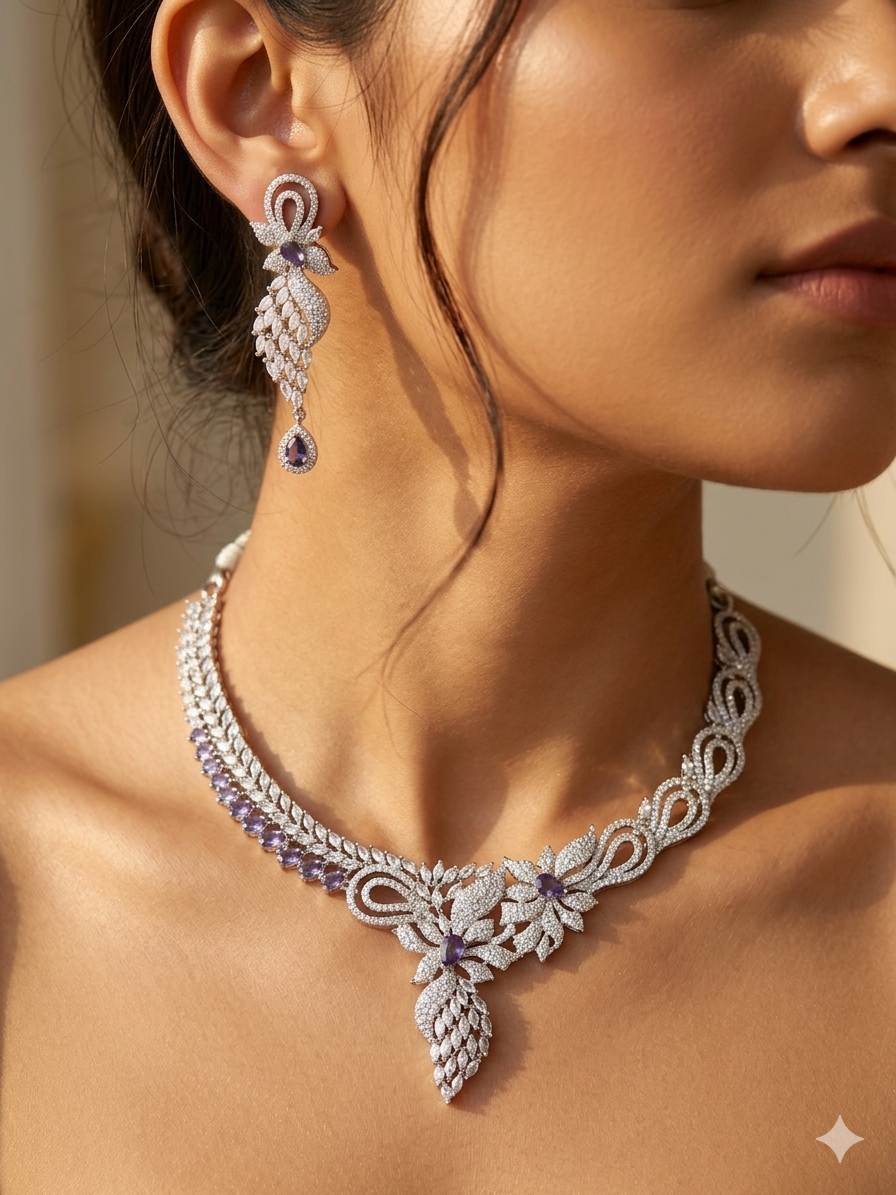 The Heritage Purple Marquise CZ Choker