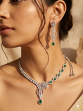 AD Emerald Lariat Necklace Set