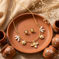 Elara Pearl Blossom Necklace Set