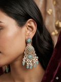 Aqua Pearl Statement Earrings