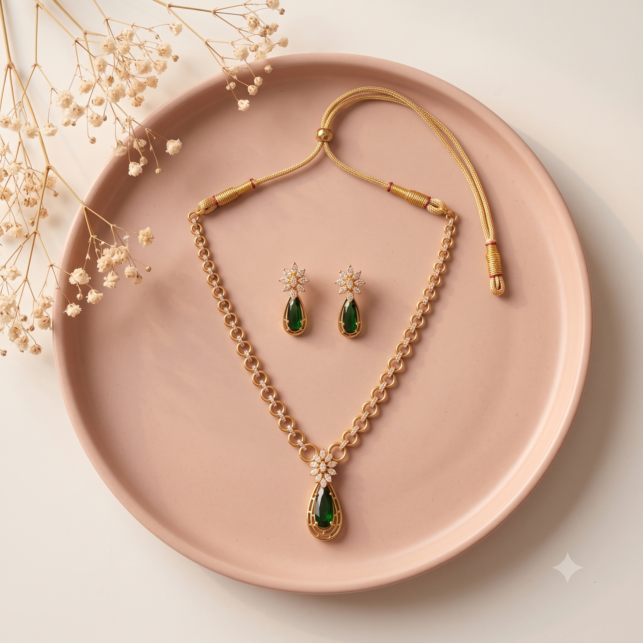 Mayura Drop Kundan Necklace Set
