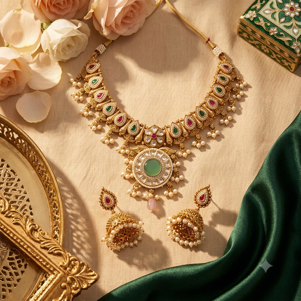 Tarana Kundan Choker Necklace Set