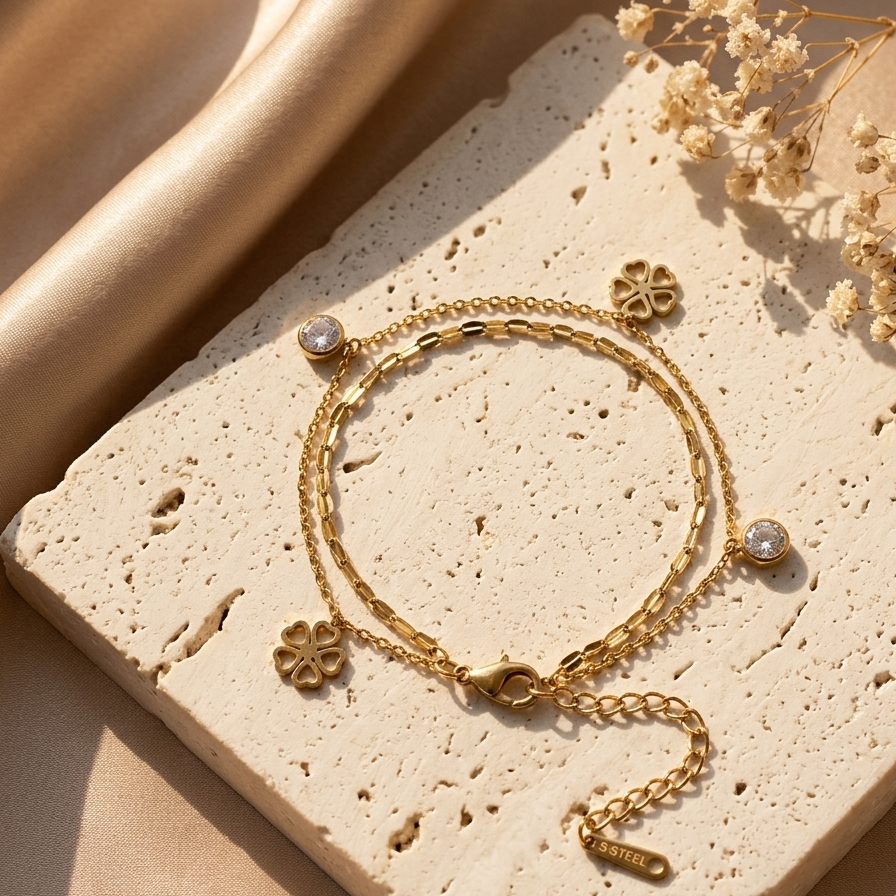 Celeste Clover Charm Bracelet
