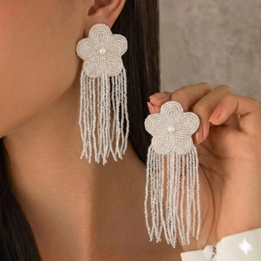 Flower Tassel Earrings
