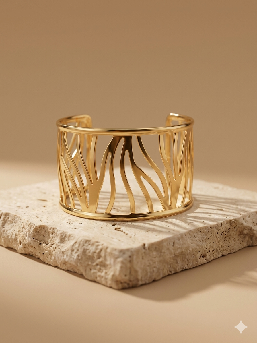 Gold Cutout Cuff Bracelet