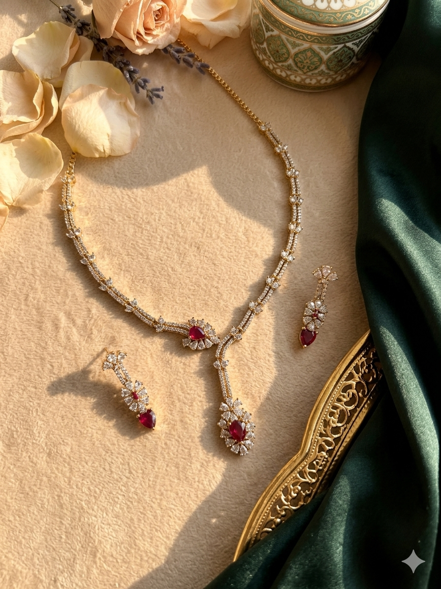 Ruby Celeste Diamond Necklace Set