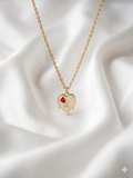Roselle Heart Charm Necklace