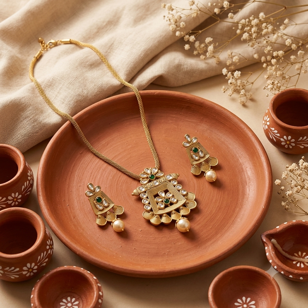 Mehera Vati Kundan Necklace Set