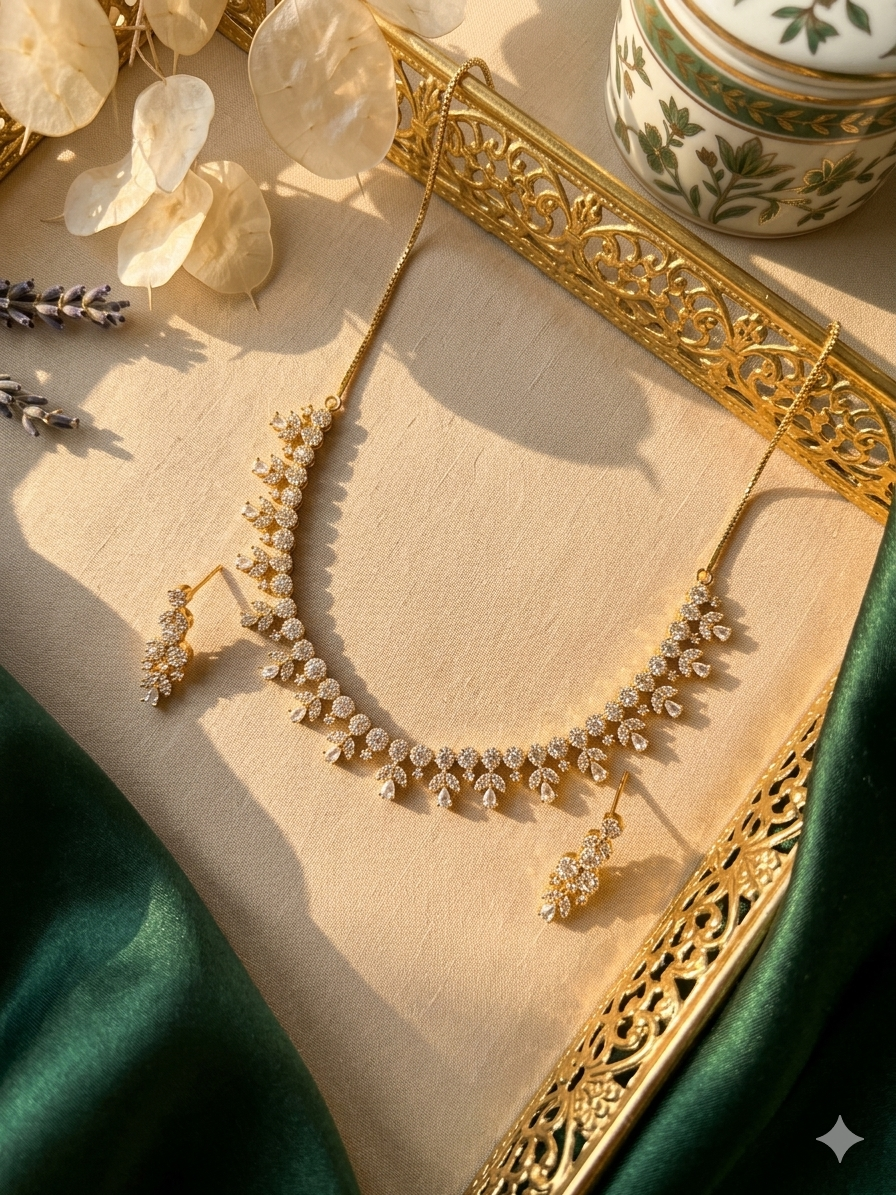 Vine Diamond Necklace Set