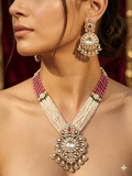 Gulbahar Pearl Kundan Rani Haar Set
