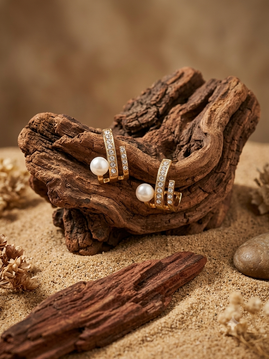 Pearl Gleam Crystal Earrings