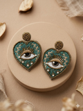 Evil Eye Heart Earrings