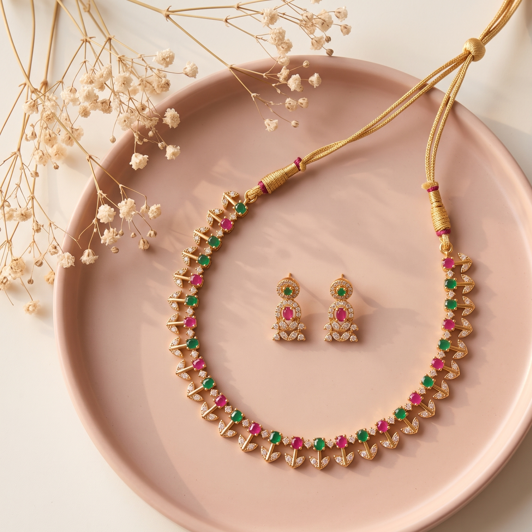 Navrangi Kundan Necklace Set