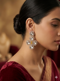 Kundan Cluster Yellow Statement Earrings