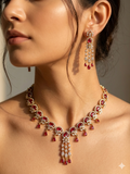 Ruby Leher Diamond Necklace Set