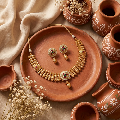 Aaradhya Chakra Kundan Necklace Set