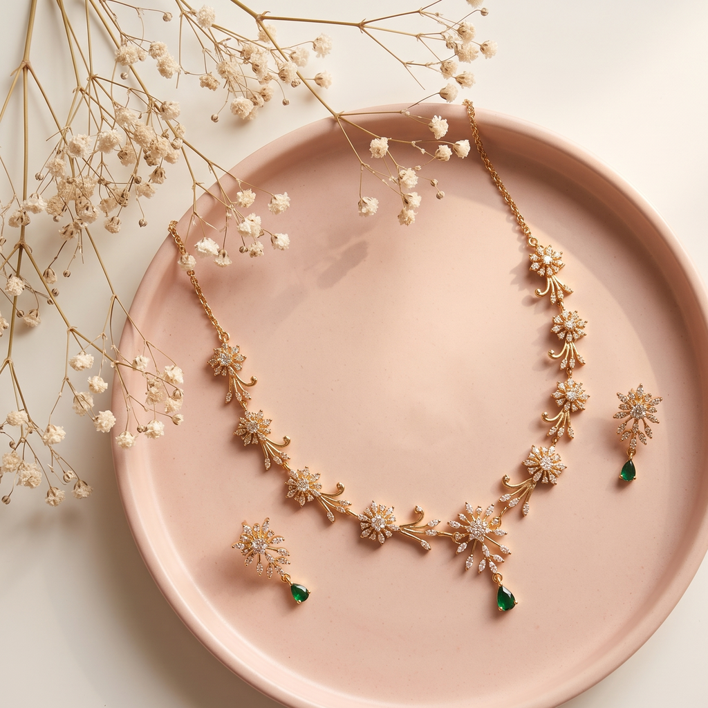 Sitara Bloom Emerald Kundan Choker Set