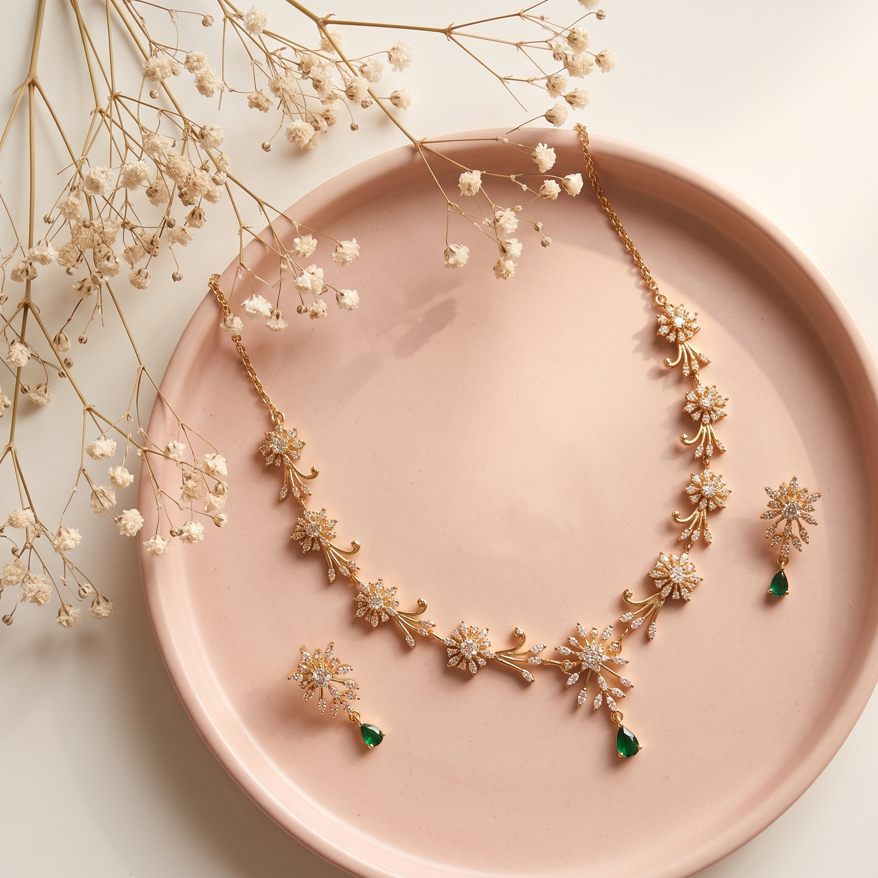 Sitara Bloom Emerald Kundan Choker Set