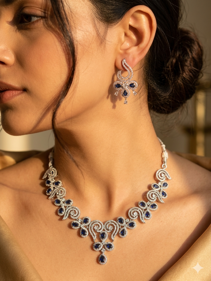 The Victoria Royal Blue Necklace Set