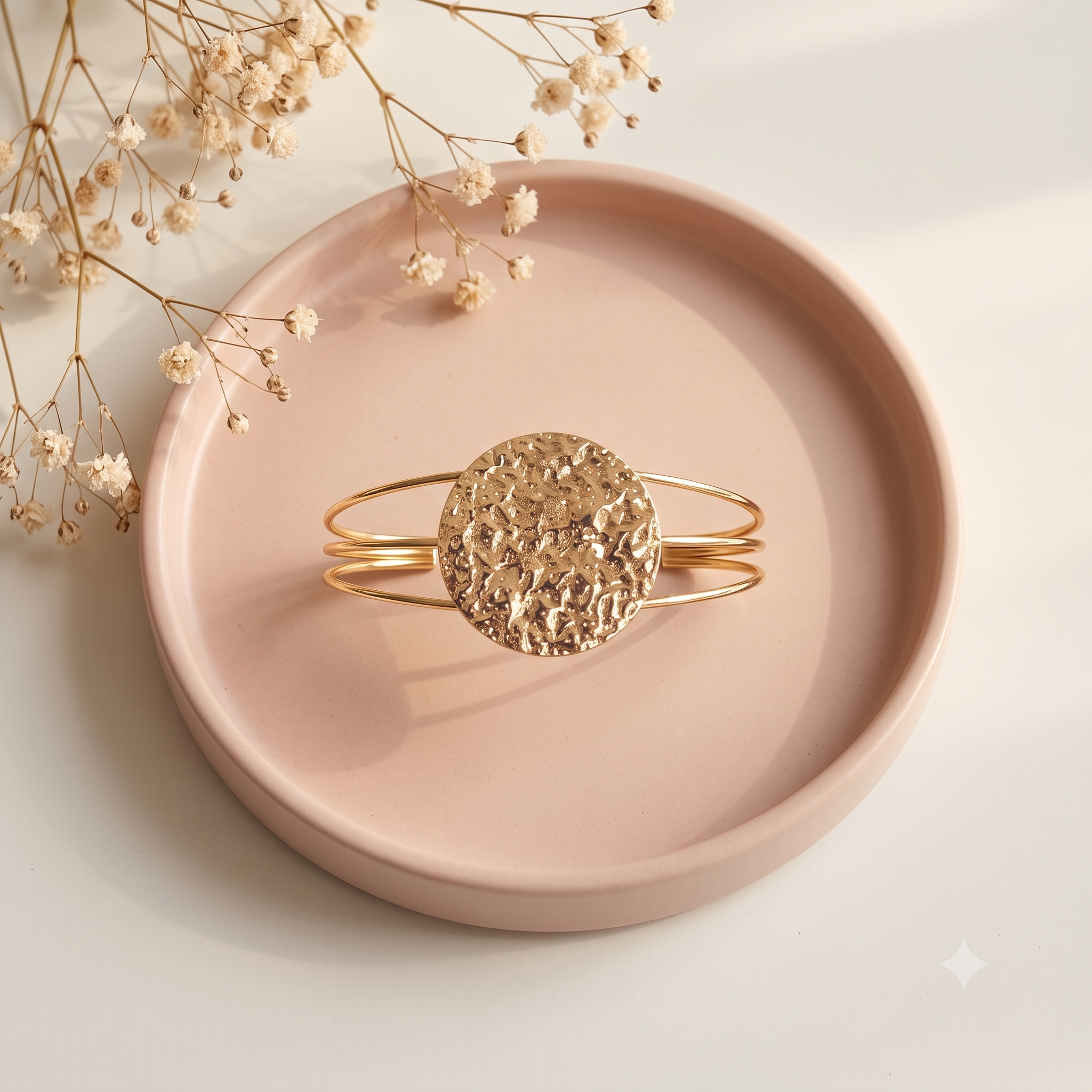 Textured Disc Cuff Bracelet