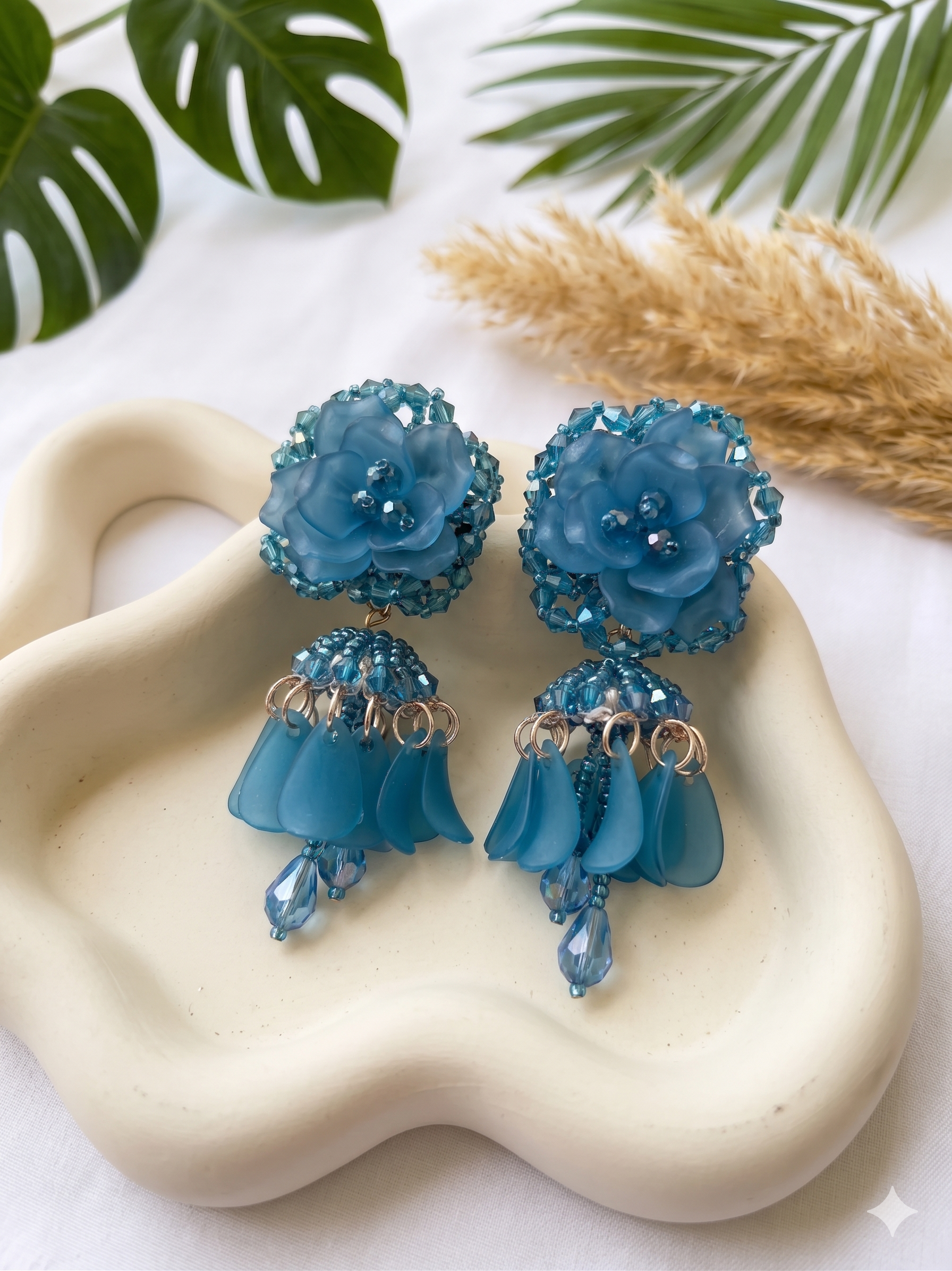 Petal Whisper Blue Earrings