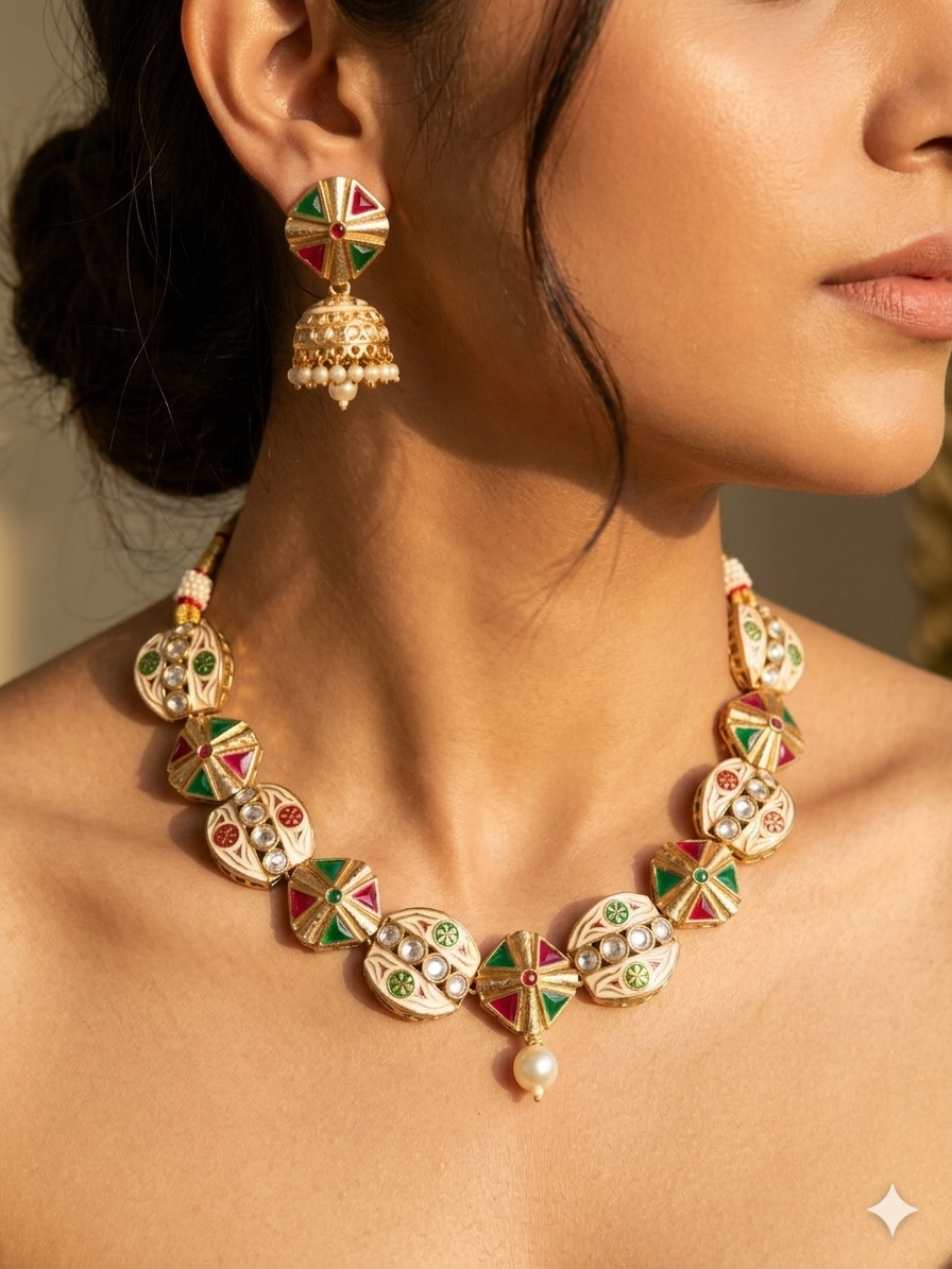 Rang Mahal Meenakari Necklace Set