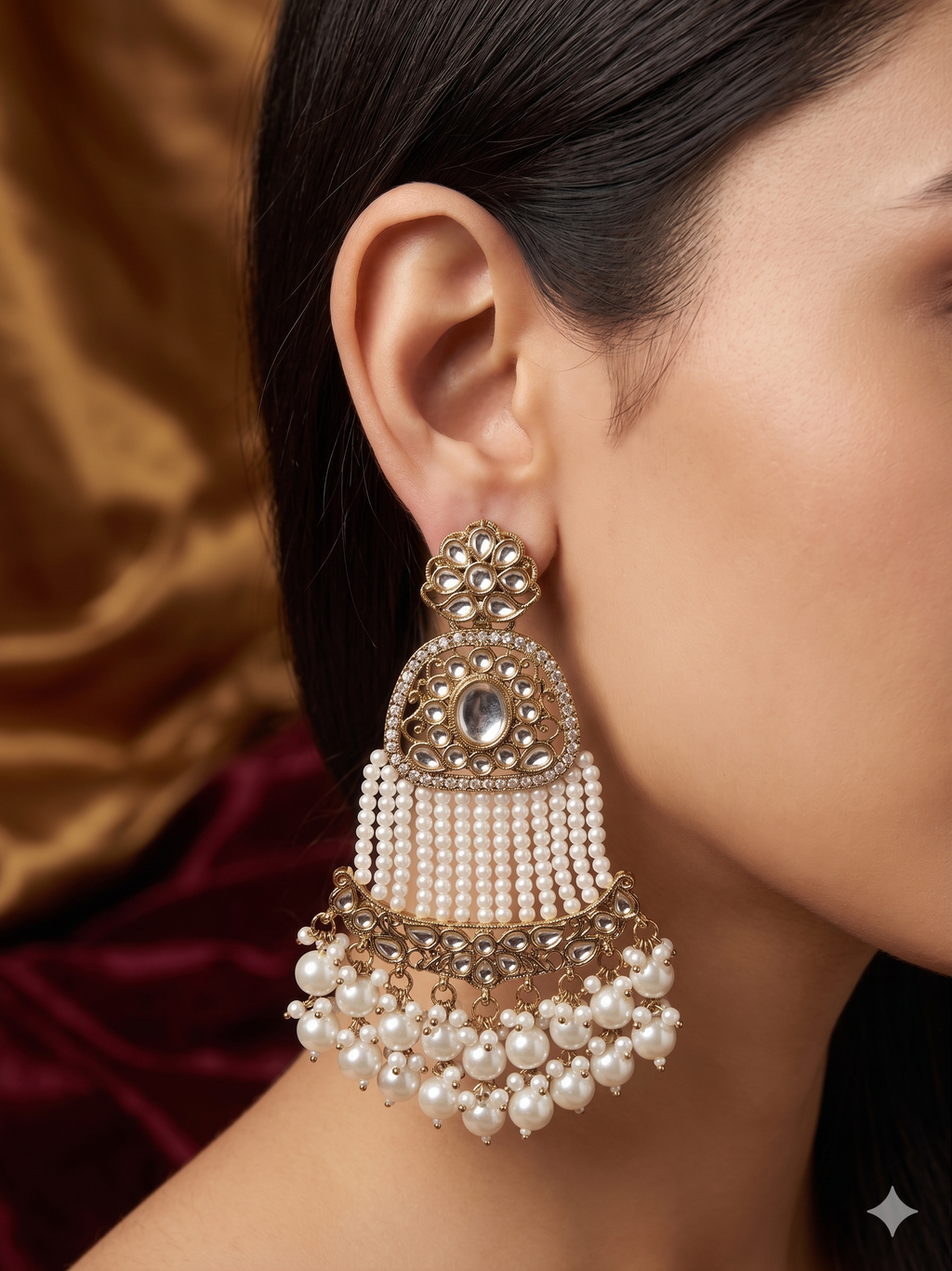 Pearl Jhumka Statement Earrings