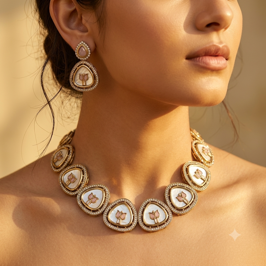 Mother of Pearl Triangle Necklace