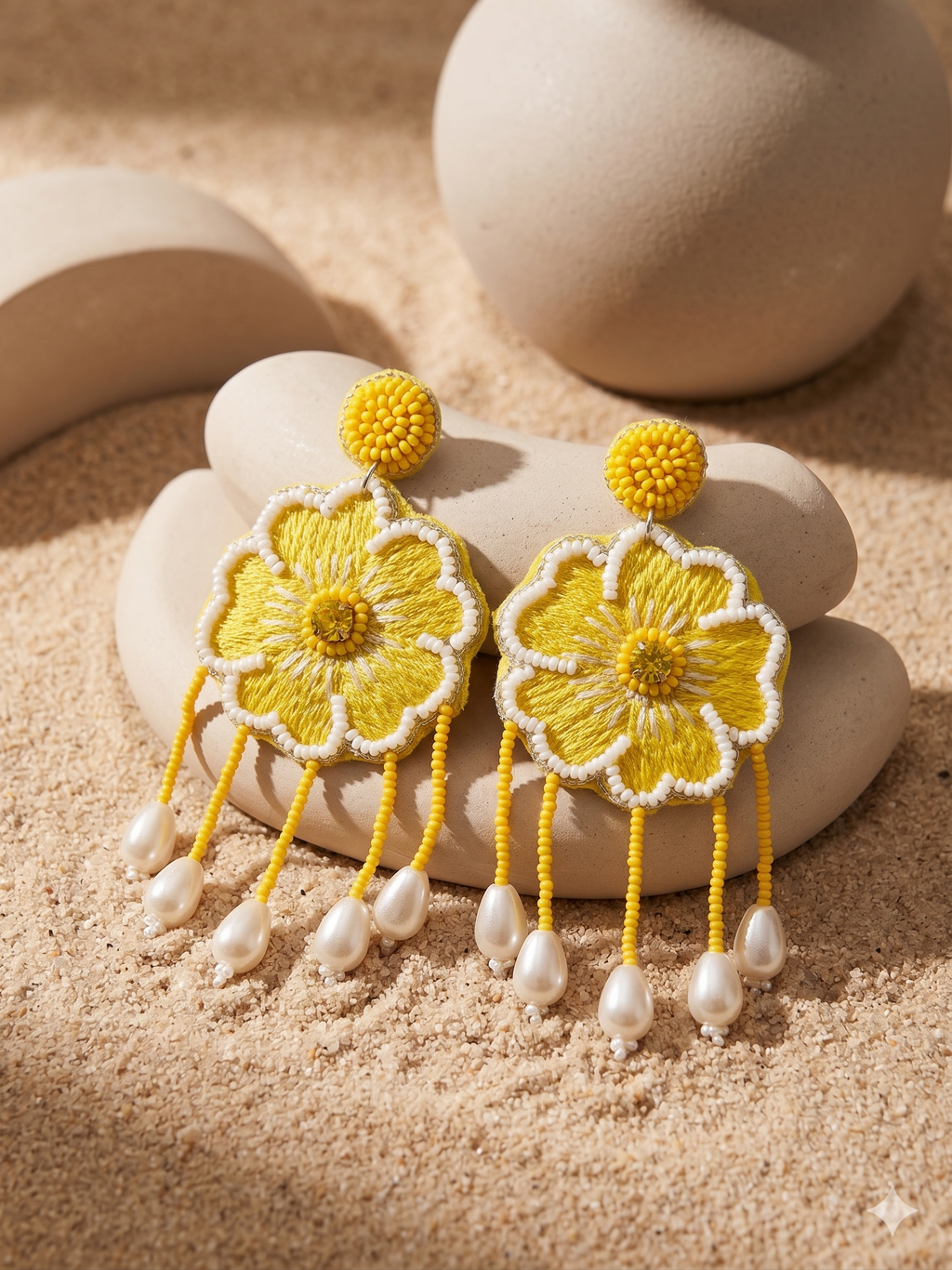 Sunflower Pearl Earrings