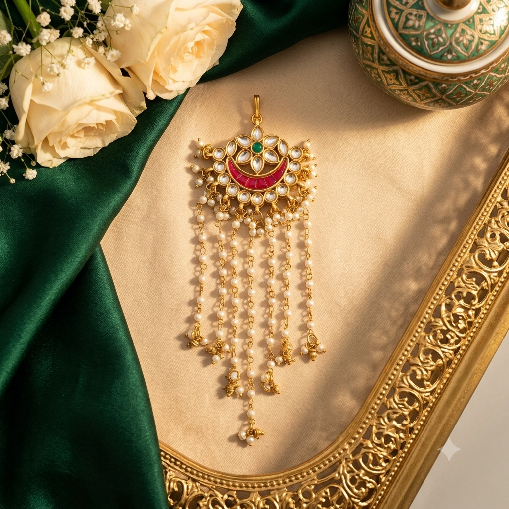 Ruhi Chand Kundan Hair Tassel