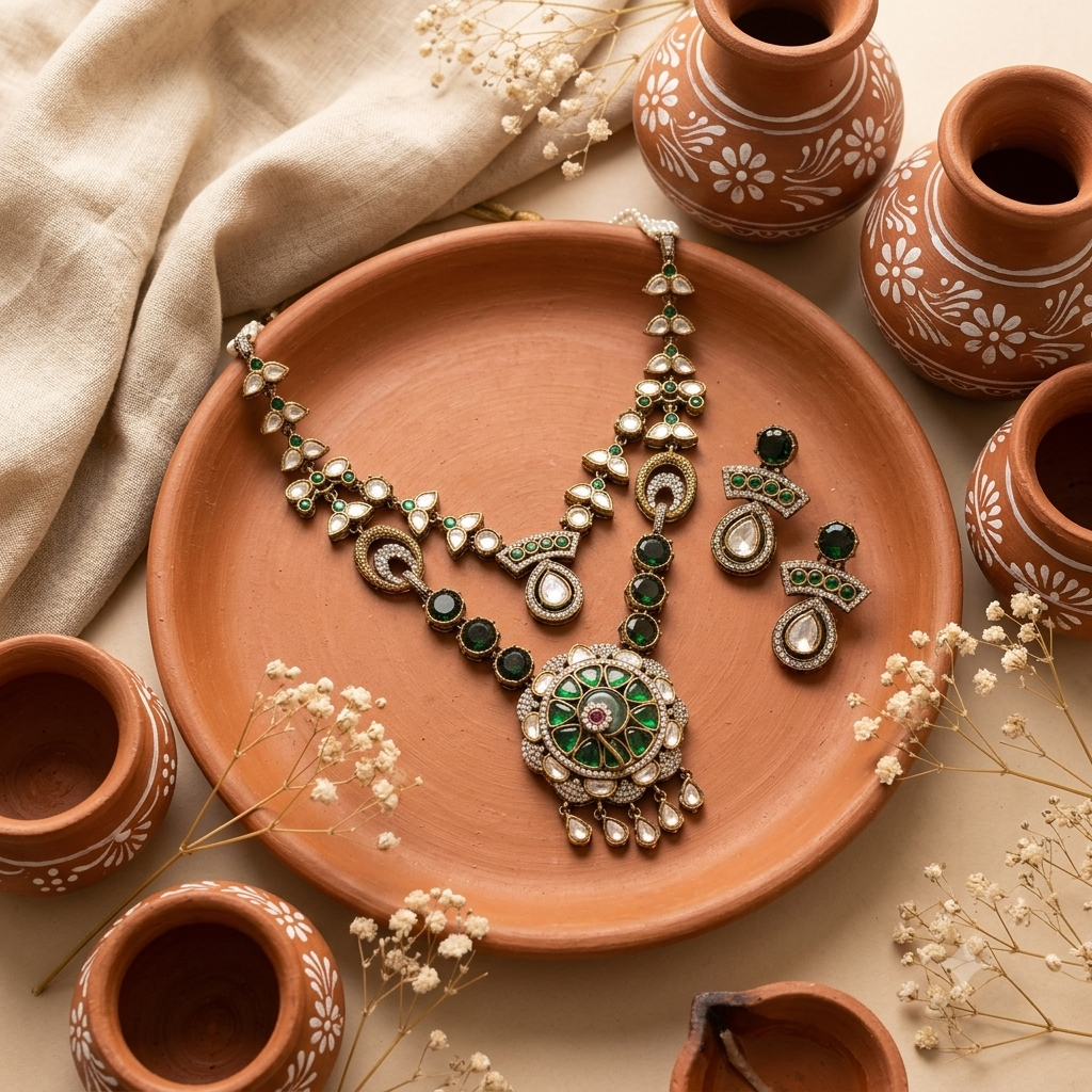 Zareen Meher Kundan Necklace Set
