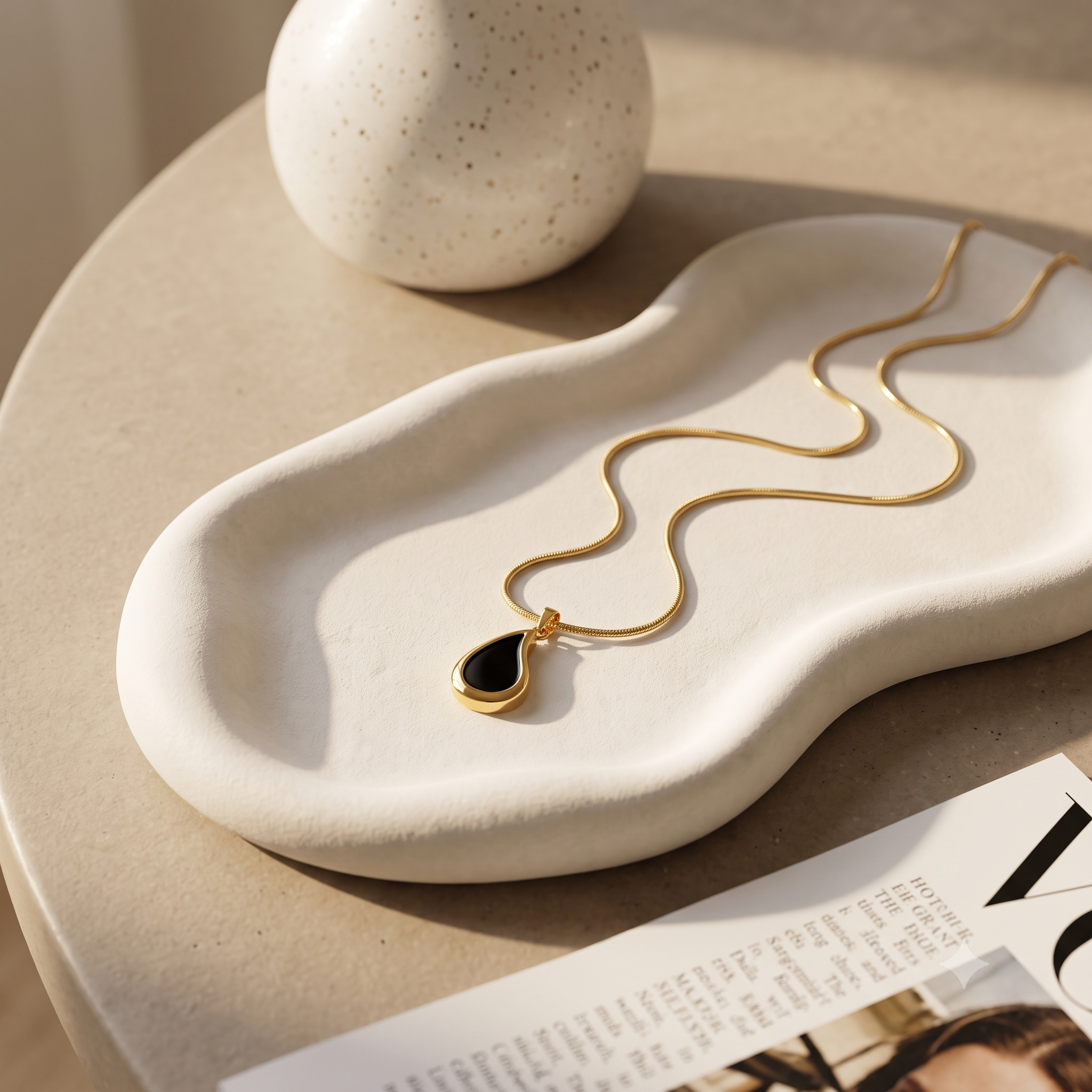 Noirra Teardrop Pendant Necklace