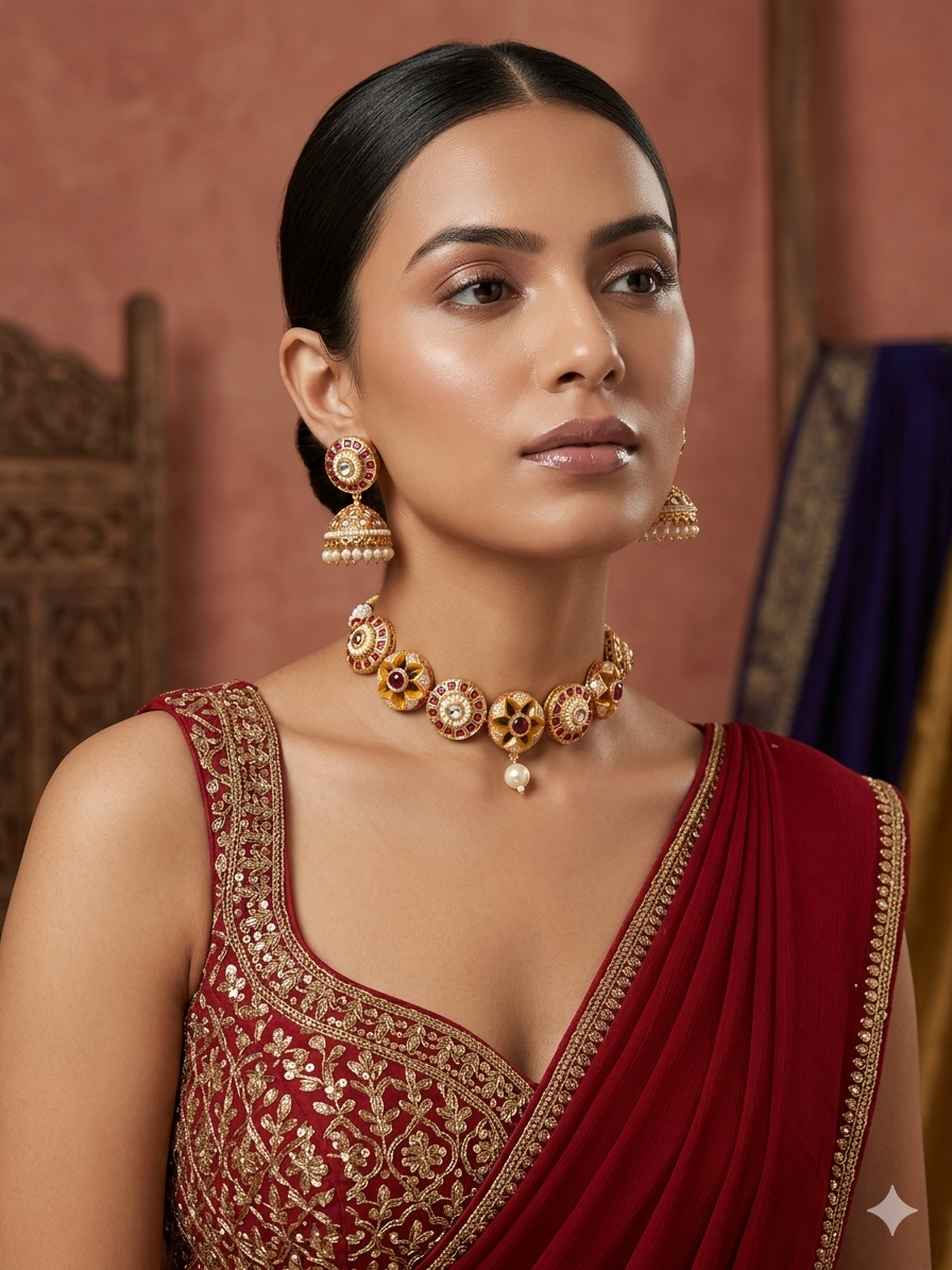 Gulzar Heritage High Gold Necklace Set