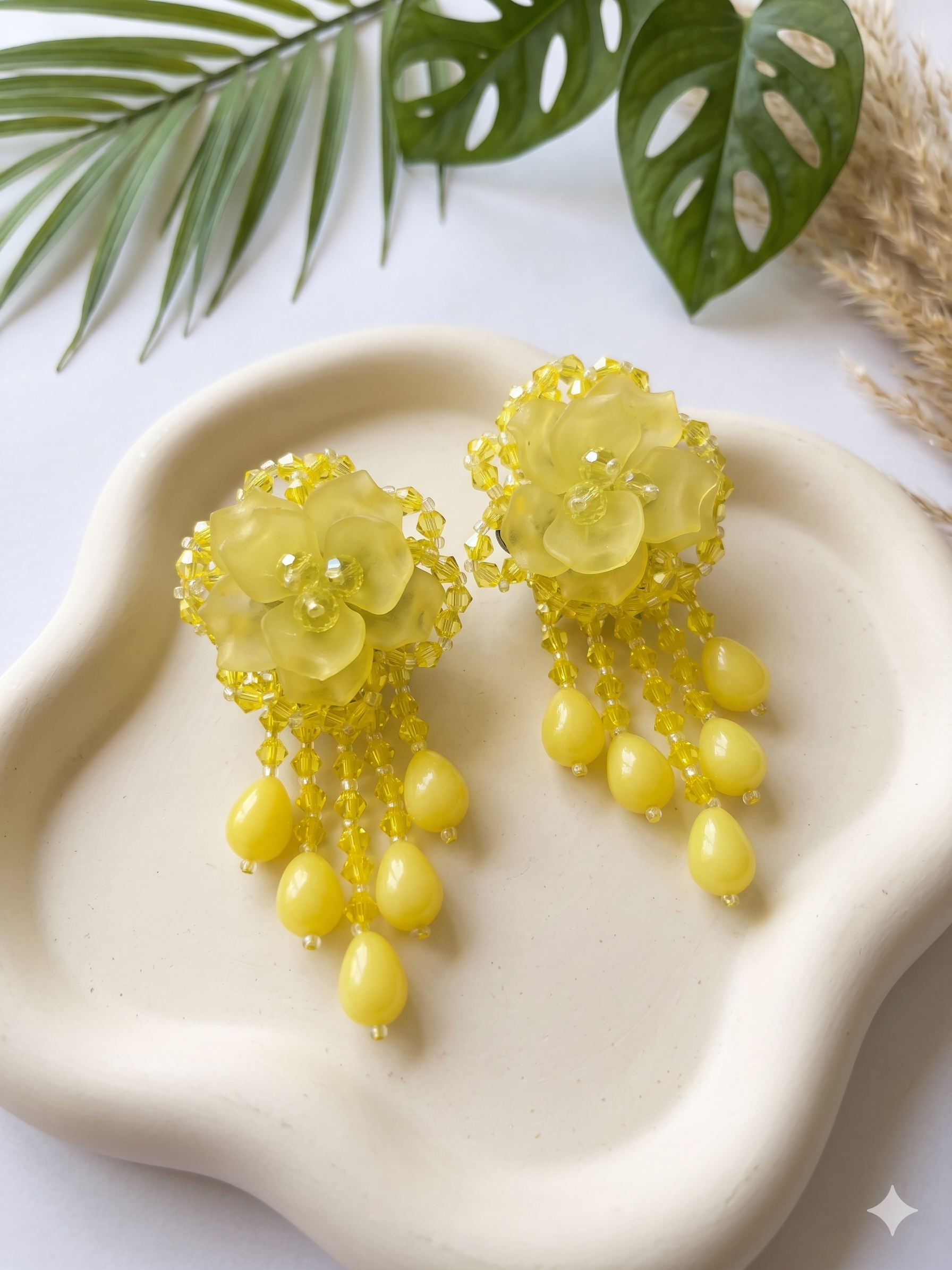 Daisy Yellow Drop Earrings