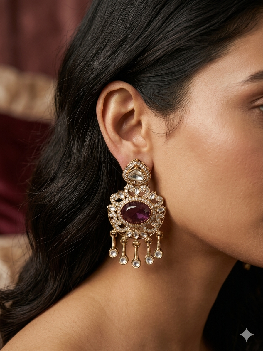 Oval Chandelier Drop Earrings