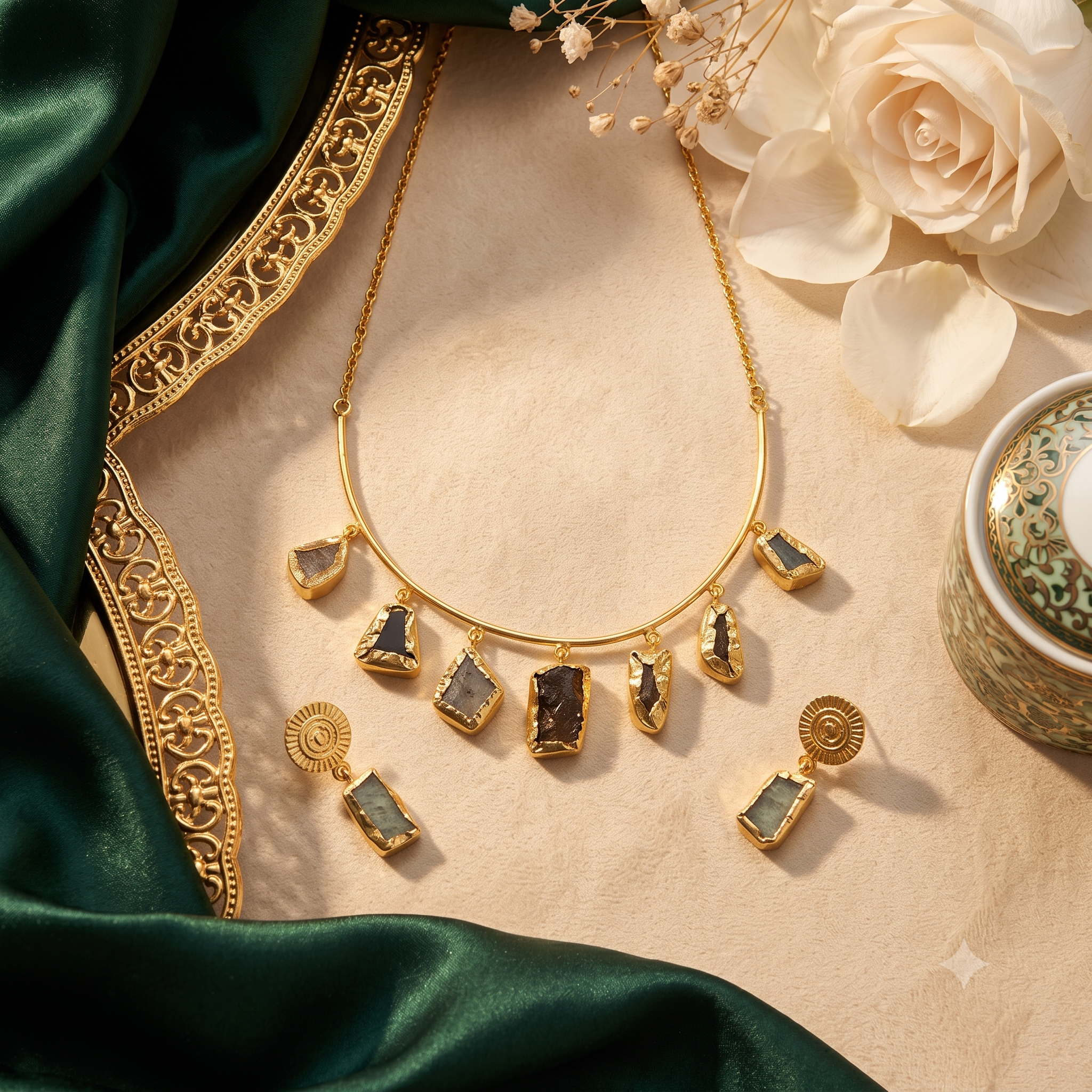 Stone Charm Choker Necklace
