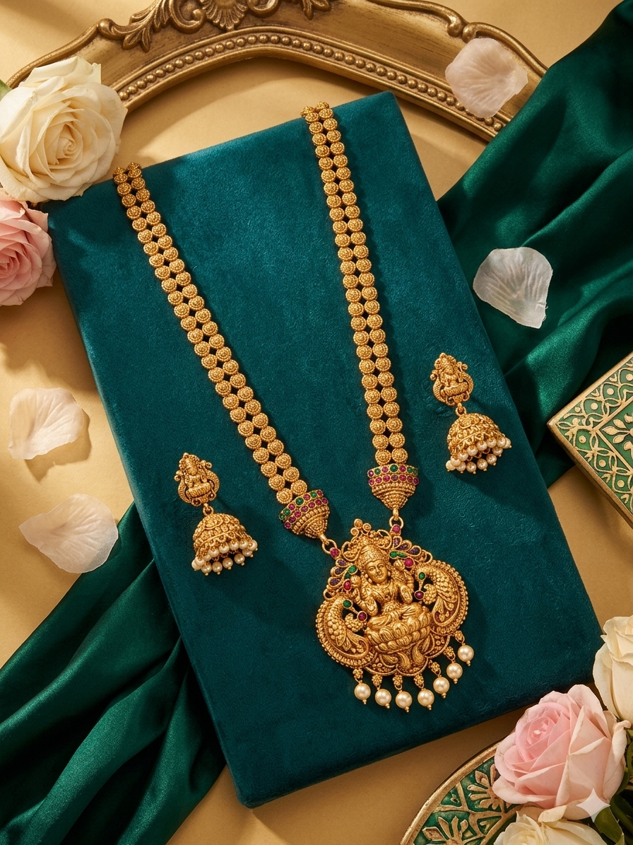 Long Laxmi Ji Necklace Set