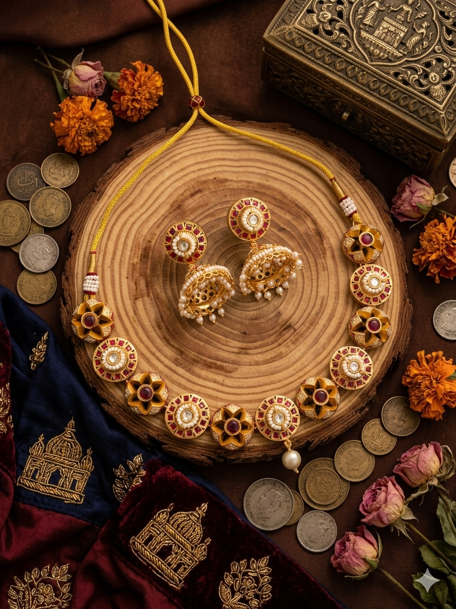 Gulzar Heritage High Gold Necklace Set
