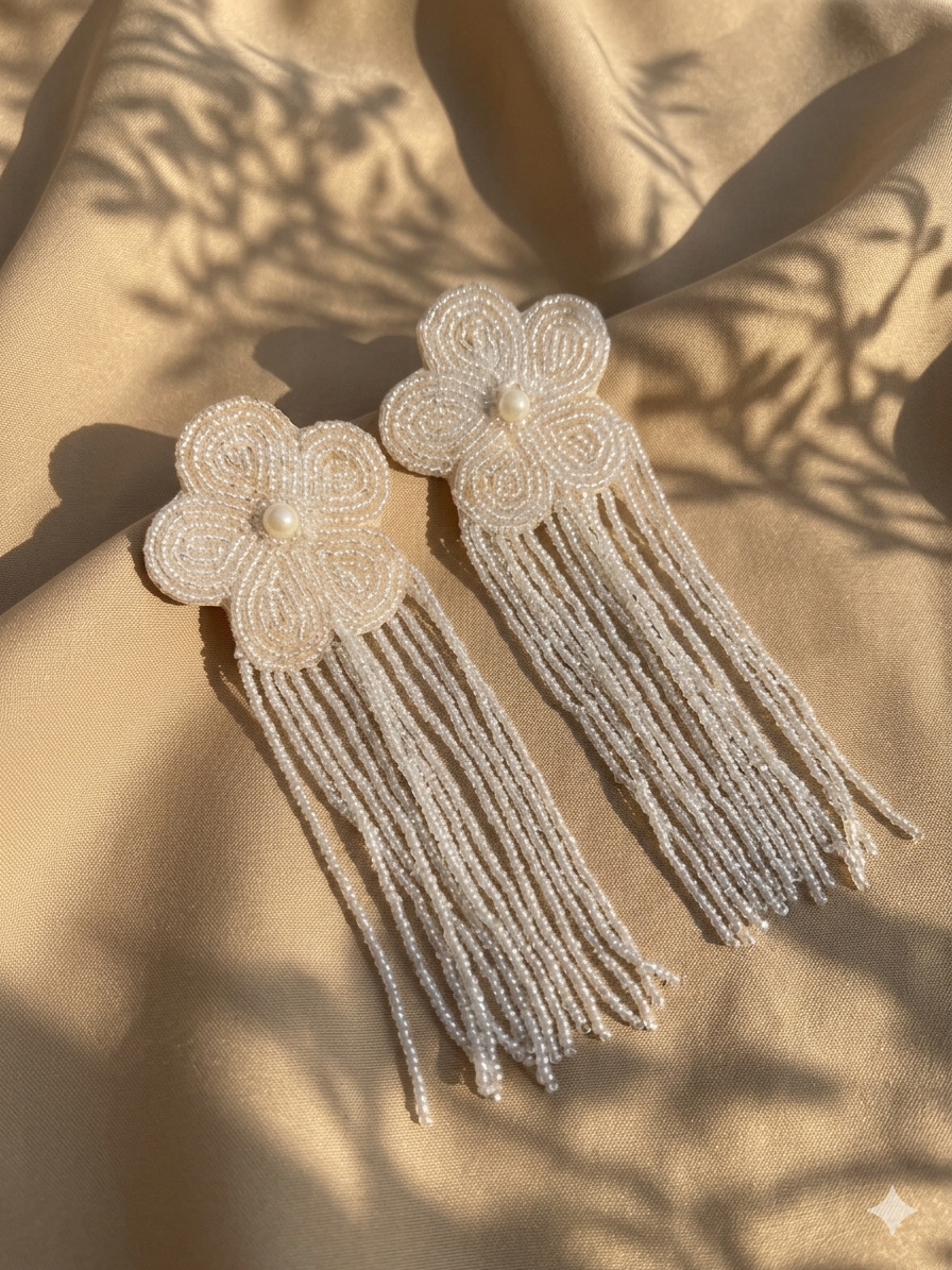 Flower Tassel Earrings