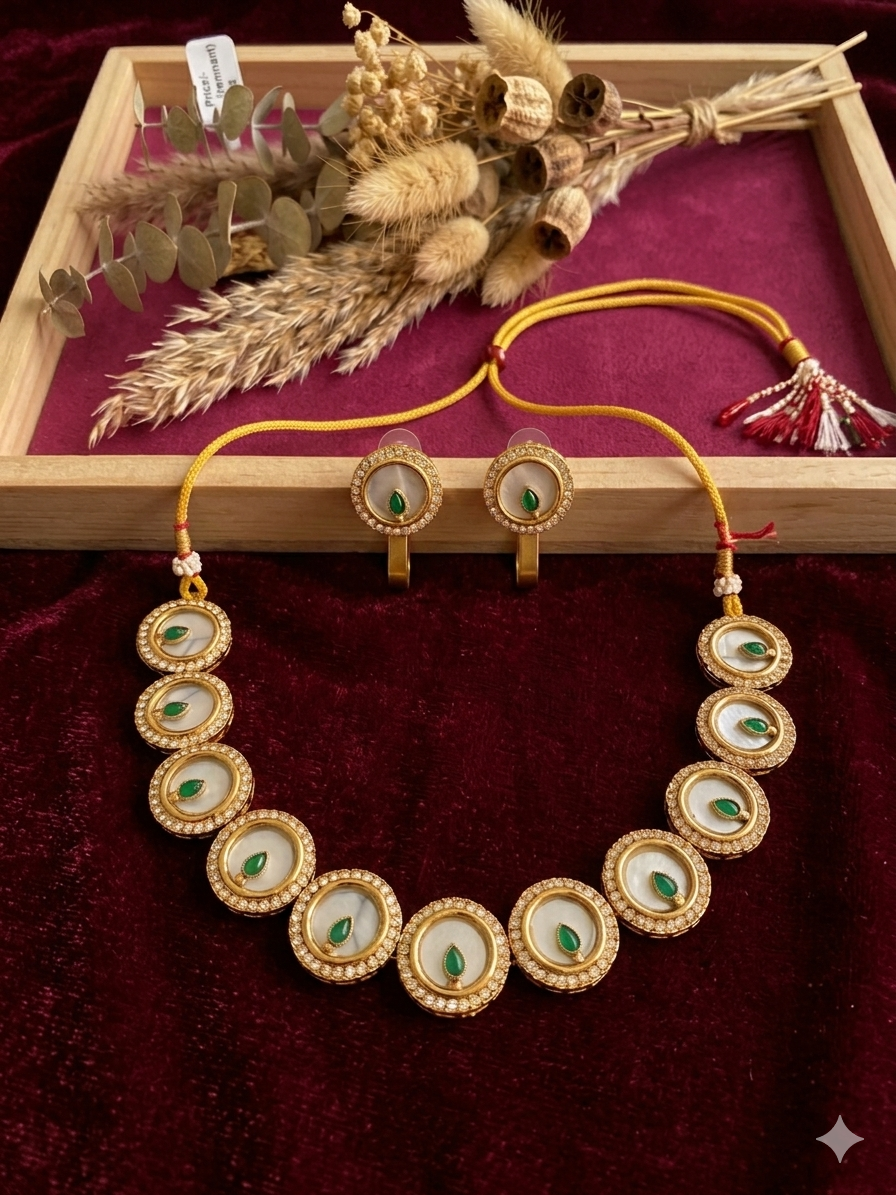 Mother of Pearl  Circular Necklace Set